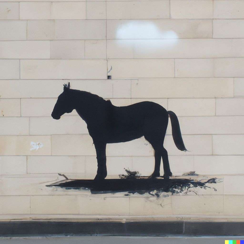 a horse, by Banksy